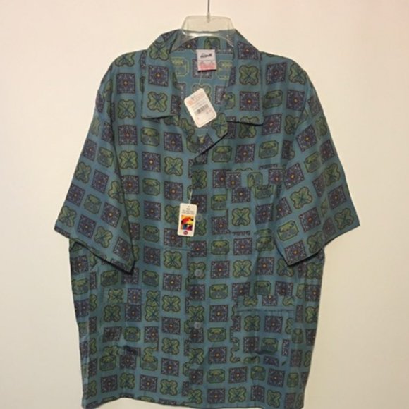 SIGNE INCOGNITO Light Blue Men's Silk Pajama Set With Shorts Size L NWT - Picture 6 of 11